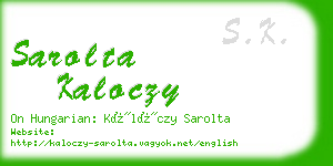 sarolta kaloczy business card